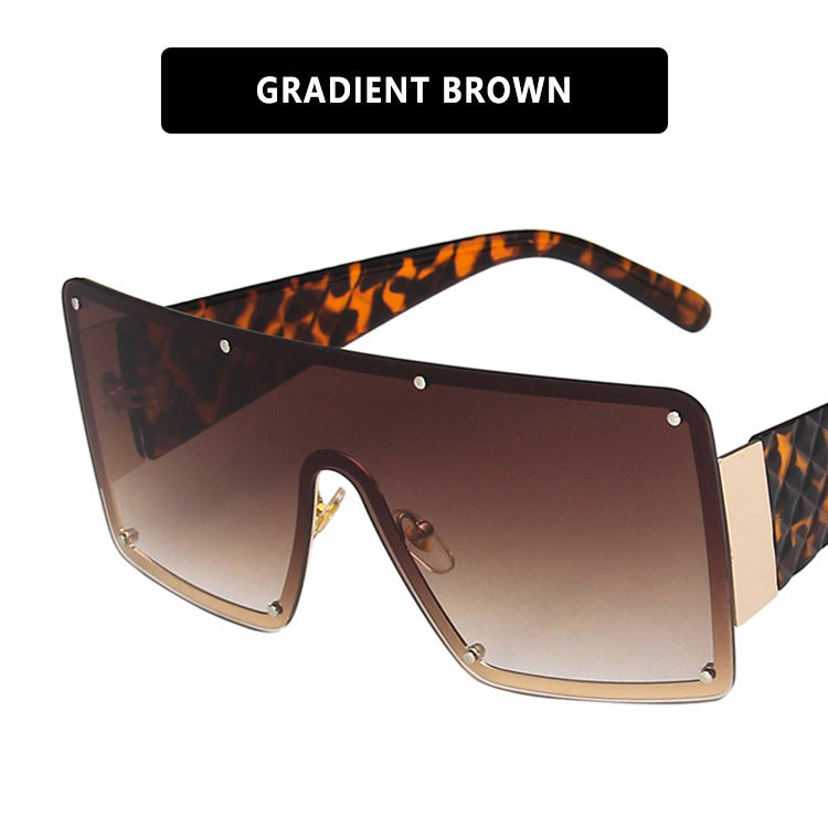 Damen geometrische Oversized-Sonnenbrille mit gradienten Gläsern Brehn