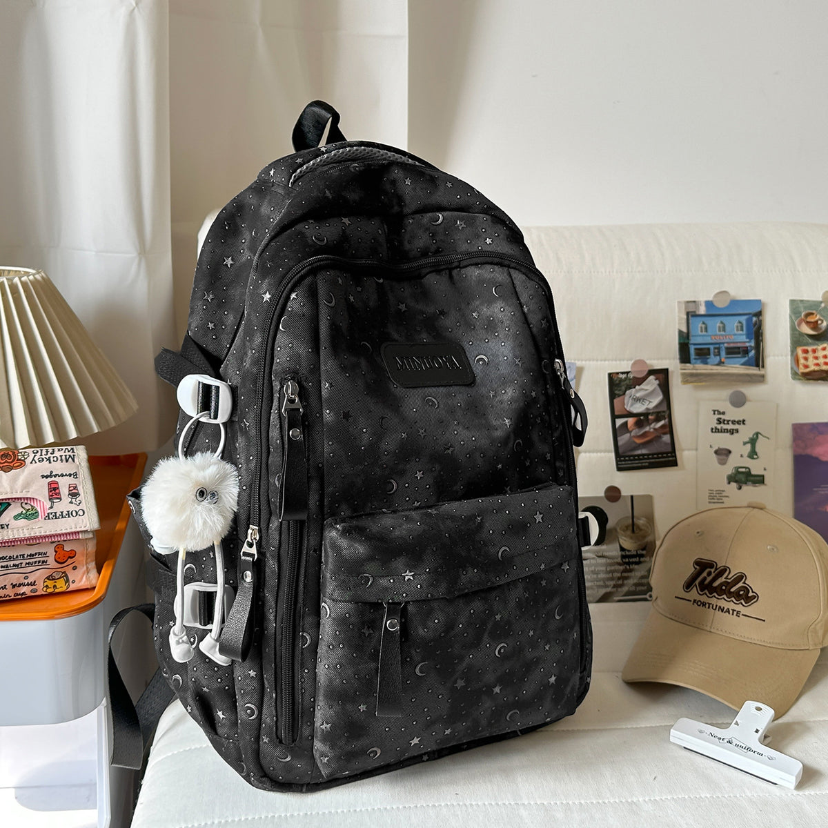 Trendige Sterne und Monde Muster Rucksack Brehn
