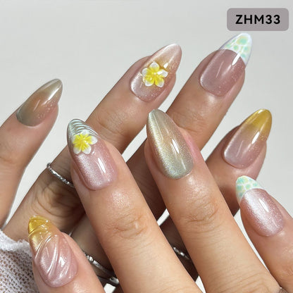 Florale Kunst Press-On Nagelspitzen Brehn