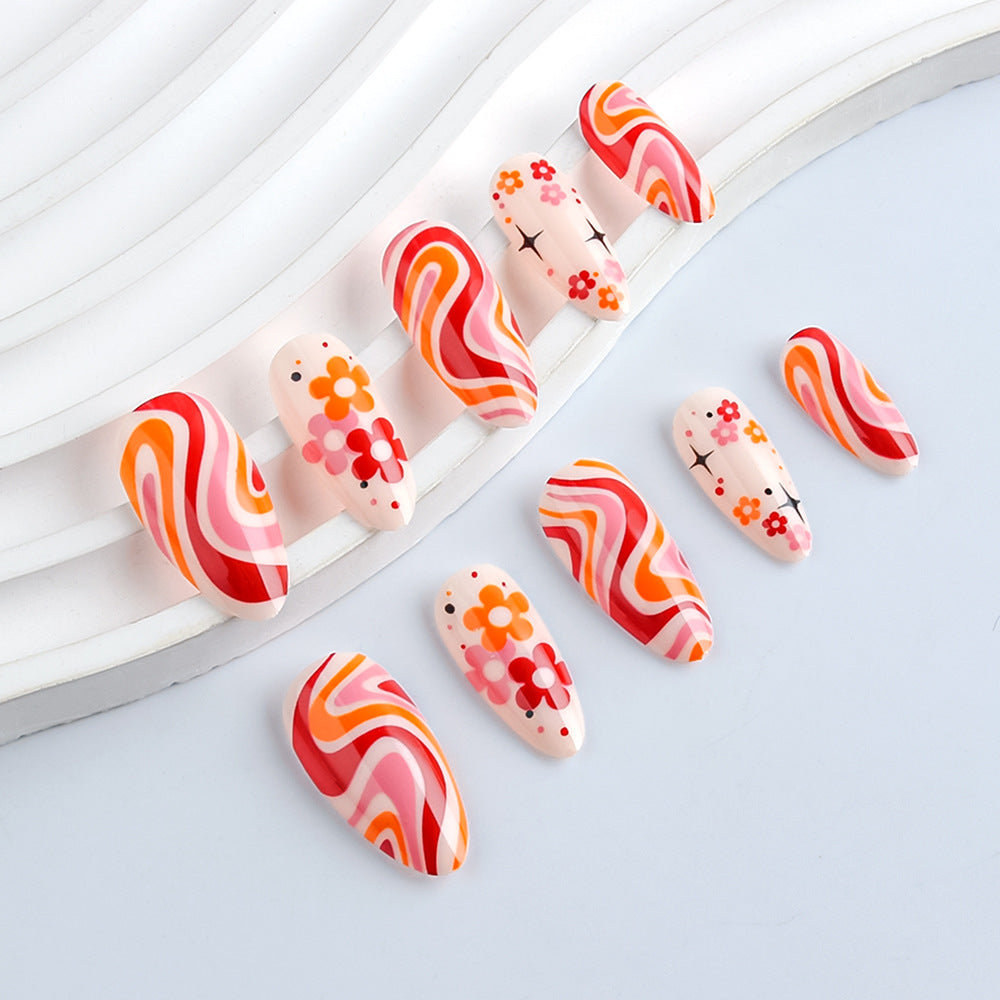 Retro Floral Nagelkunstdesign Brehn