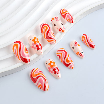 Retro Floral Nagelkunstdesign Brehn