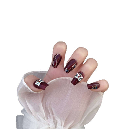 Künstlerisches dekoratives Press-On-Nagelkunst-Set