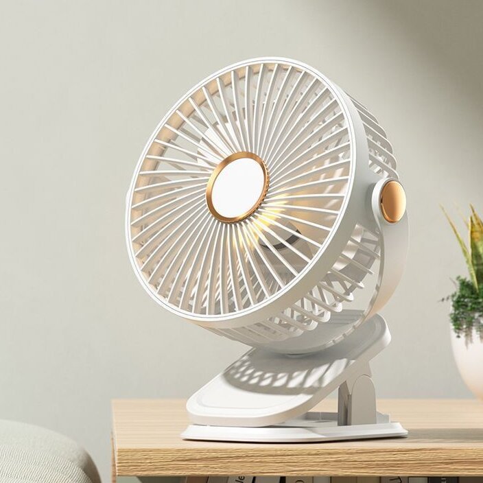 Damen Tragbarer Tischventilator mit variablen Geschwindigkeitsstufen und integriertem LED-Licht Brehn