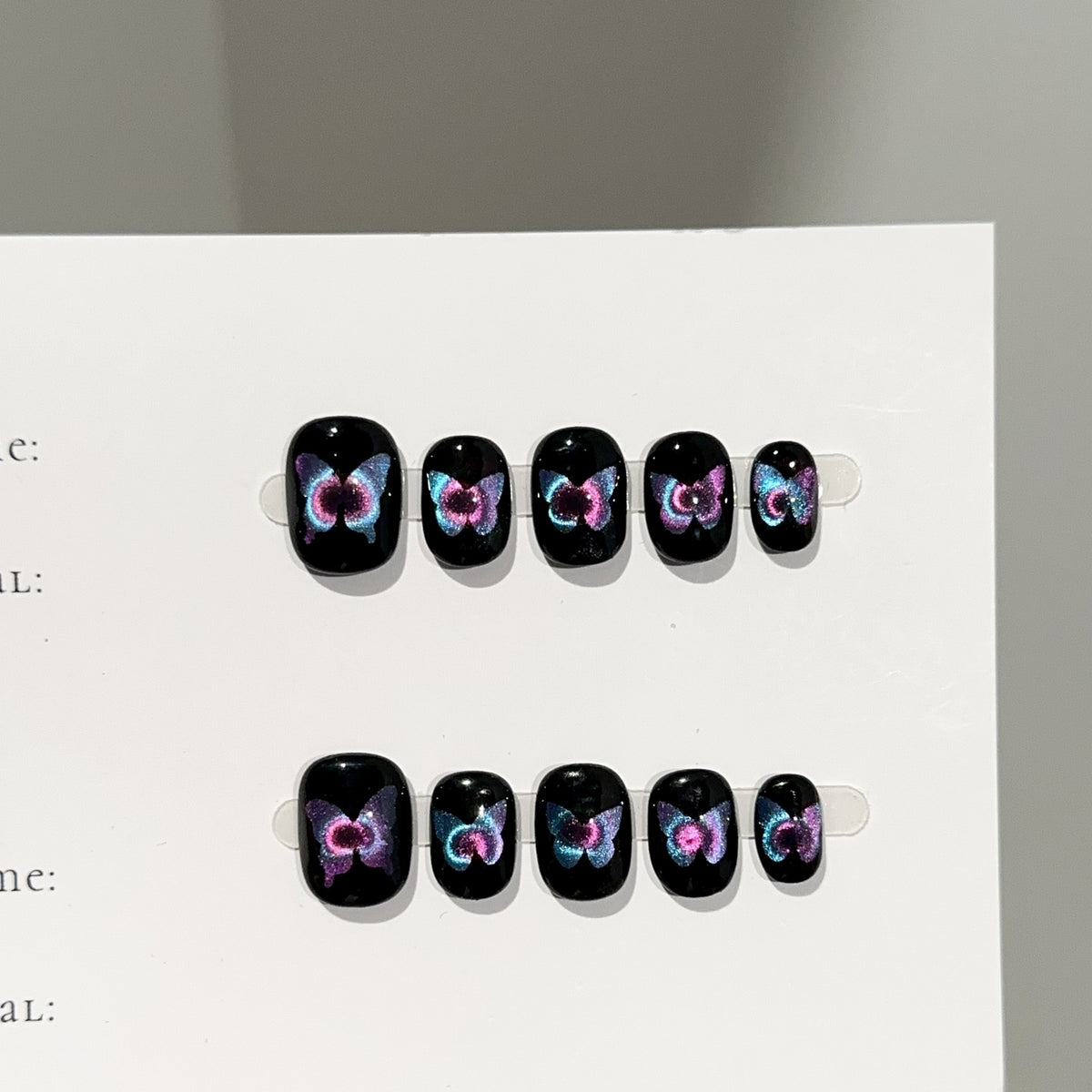 Künstlerisches Schmetterlings-Thema Press-On Nagelset