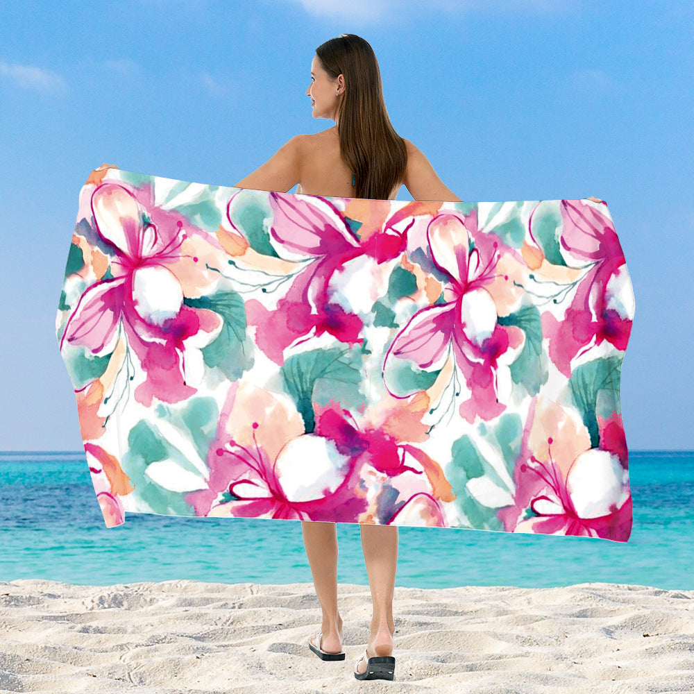Strandtuch mit elegantem floralem Aquarelldesign Brehn