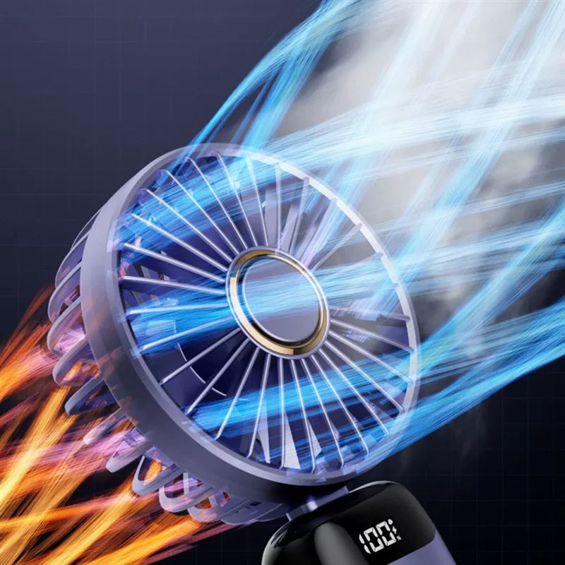 Unisex Einheitsgröße faltbarer wiederaufladbarer Handventilator mit LED-Batteriestatusanzeige und abnehmbarer Ladestation Brehn