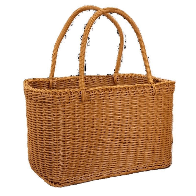 Damen zeitloser Rattan Einkaufskorb Brehn