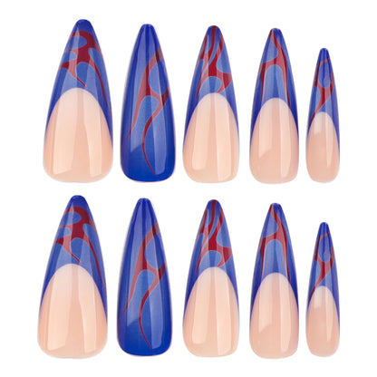Kunstvolle Stiletto-Nägel mit farbenfrohen Designs und kreativen Akzenten Brehn