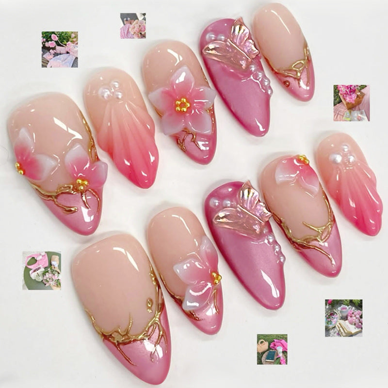 Florale verzierte Press-On-Nagelset Brehn 1788495473