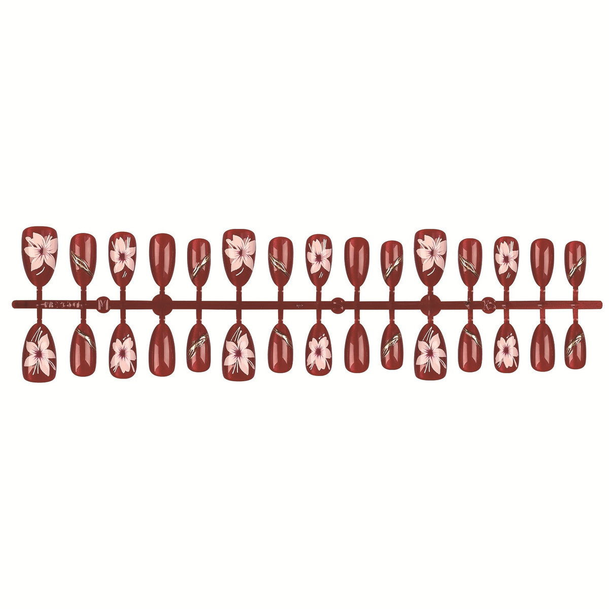 Blumenmuster Press-On Nail Art Set