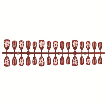 Blumenmuster Press-On Nail Art Set