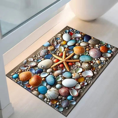 Küstenschalen-Design Badezimmermatte Brehn