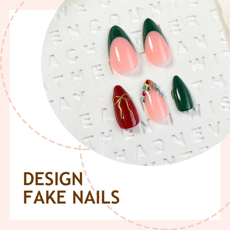 Kreatives Kunstnagelset mit festlichen Designs Brehn
