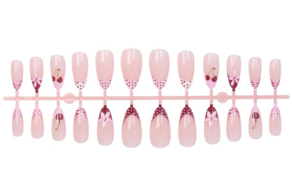 Kunstnagelset mit kreativen Blüten-, Herz- und Polka-Dots-Designs Brehn