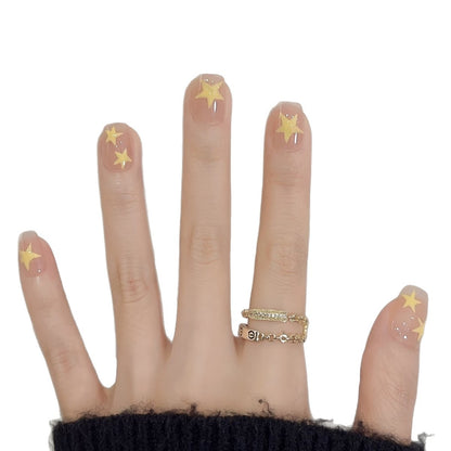 Dekoratives Press-On Nagelkunst-Set mit Stern-Motiven