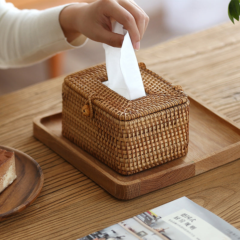 WillowNest Rattan Tissue Box Handgewebt Natürliche Eleganz | Brehn