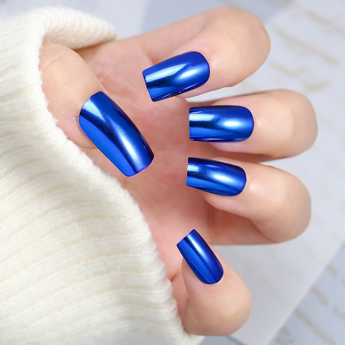 Chrome Finish Press-On Nails Brehn