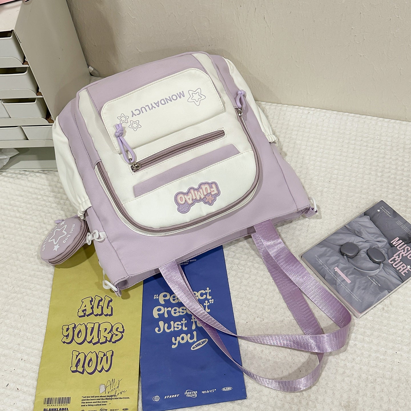 Lässiger Mehrfach-Taschen Schulrucksack