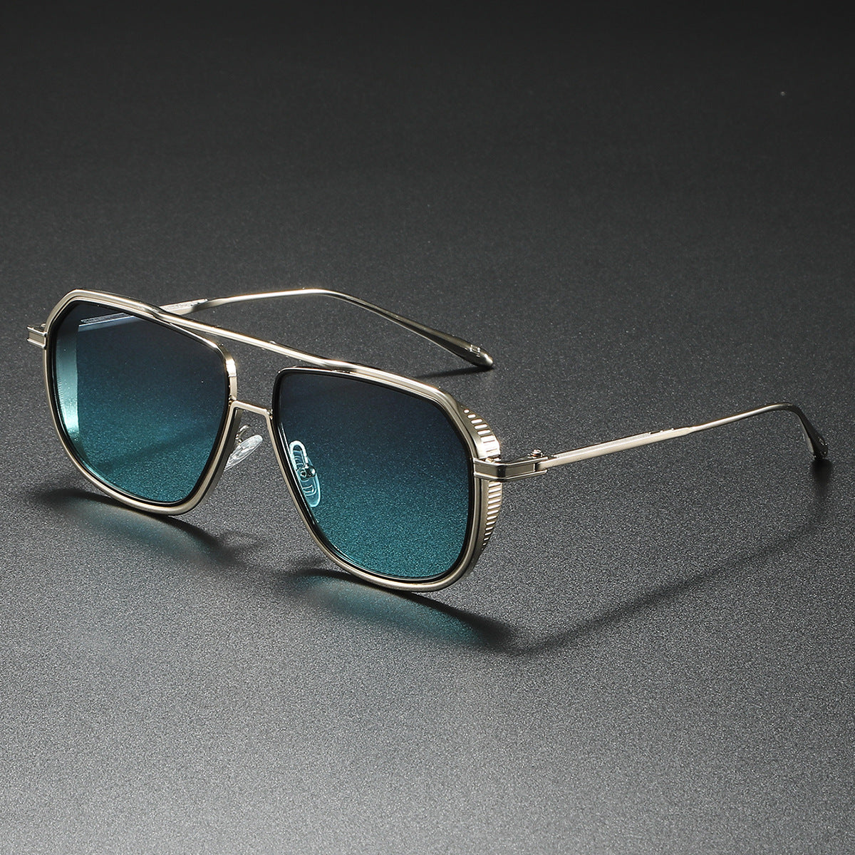 Damen Elegante Sonnenbrille mit kantigem Metallrahmen Brehn