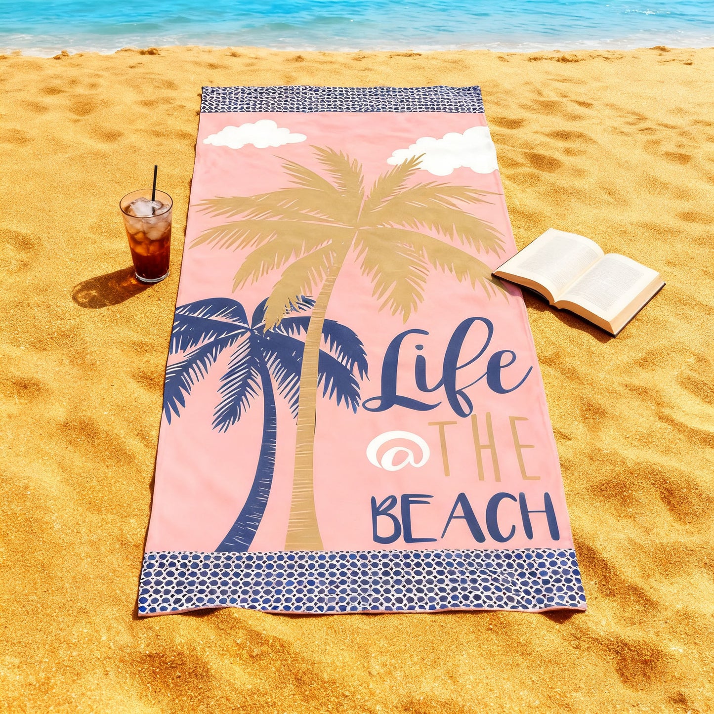 Strandtuch mit tropischem Palmblatt-Muster Brehn