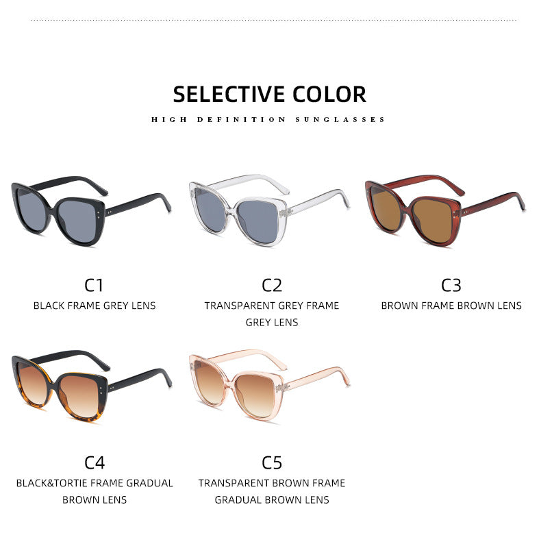 Damen glamouröse oversized Sonnenbrille mit elegantem transparentem Rahmen Brehn