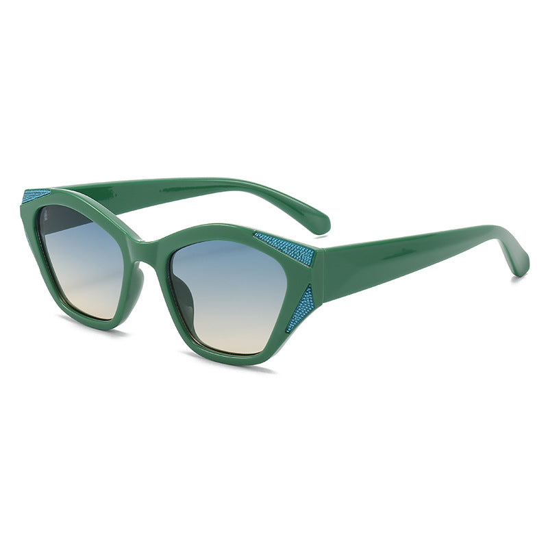 Damen modische oversized Sonnenbrille mit glitzernden Akzenten Brehn