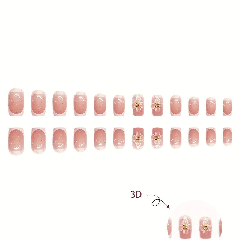 Florale Eleganz Press-On Nagelkunst Brehn