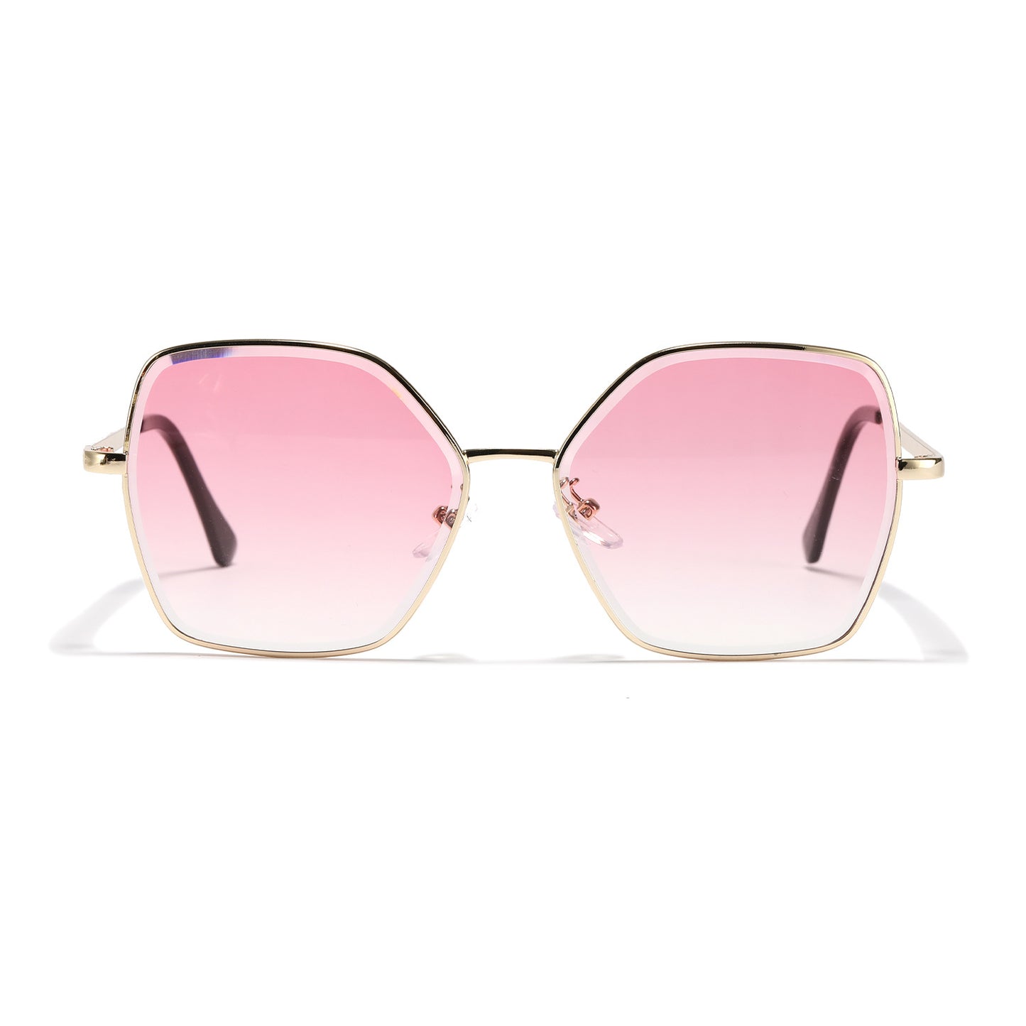Damen geometrische Sonnenbrille mit modischem Goldrahmen Brehn