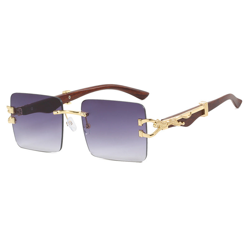 Damen elegante quadratische Sonnenbrille mit hochwertigem Holzrahmen Brehn