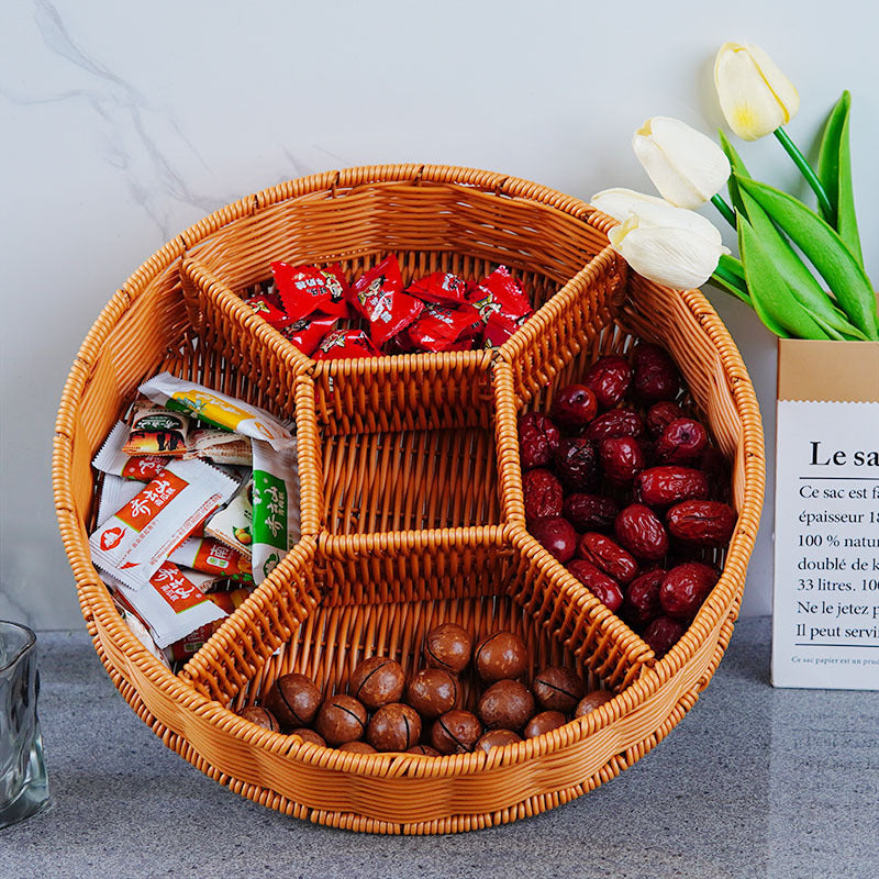 Damen Eleganter runder Aufbewahrungskorb mit klarem Deckel Brehn