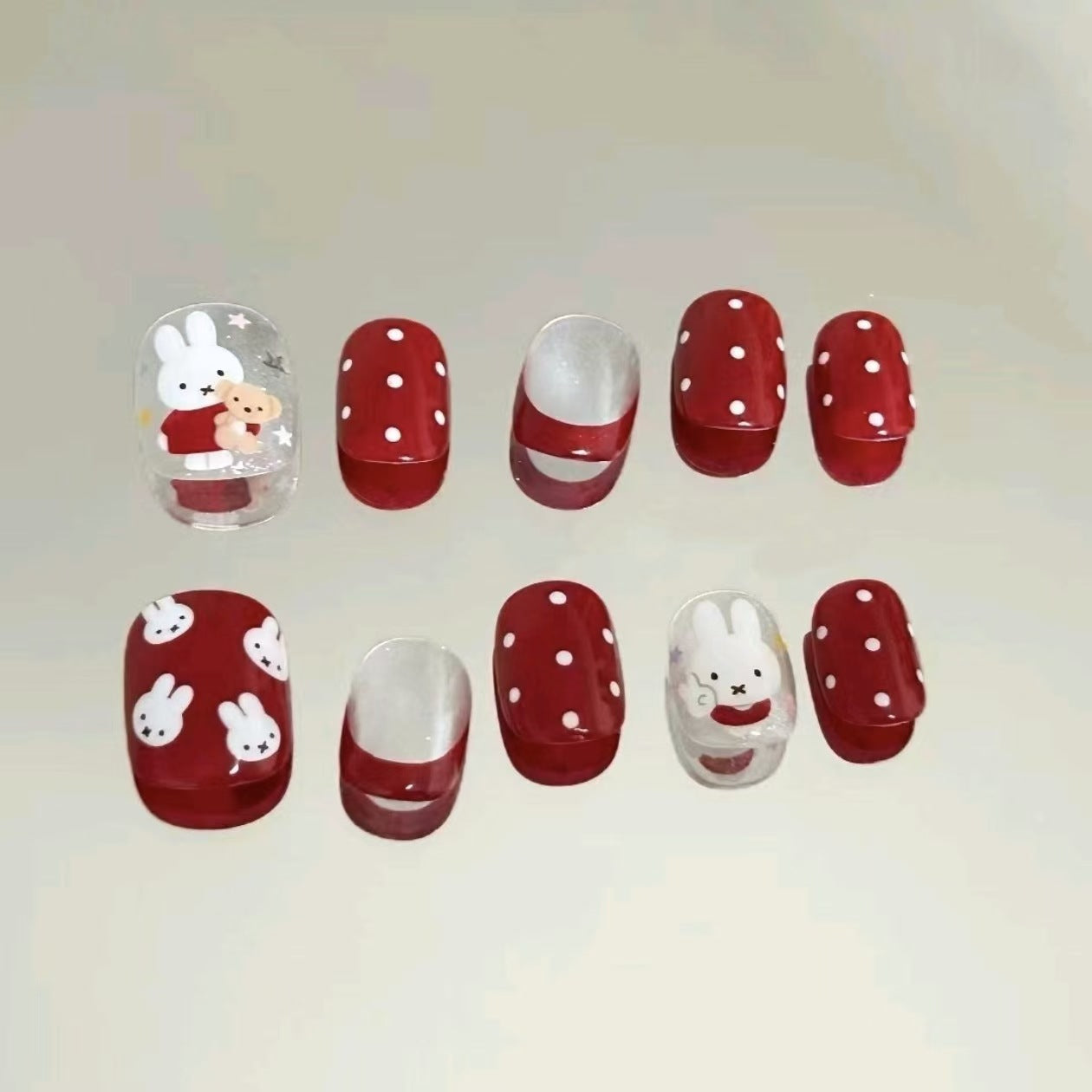 Verspielt Charakter Press-On Nagelkunst Set Brehn