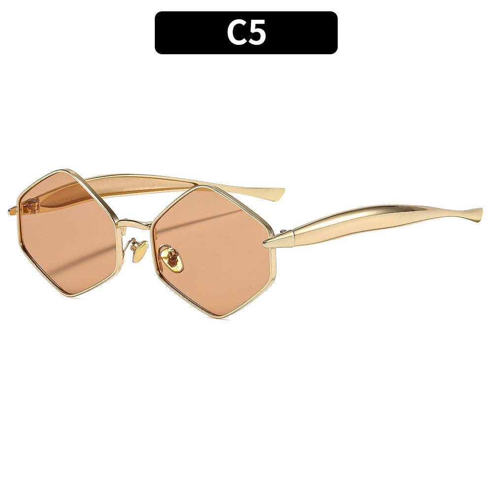 Zeitgenössische sechseckige Sonnenbrille
