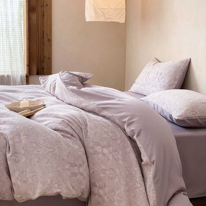 Premium-Baumwoll-Jacquard-Bettbezuggarnitur mit dezentem Paisley‑Relief und verdecktem Reißverschluss