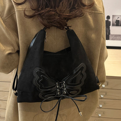 Schmetterling Verzierte Wildleder Hobo-Tasche