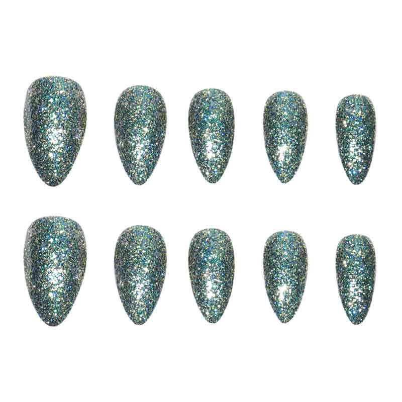 Glitzernde Acryl-Stiletto-Press-On-Nägel Brehn