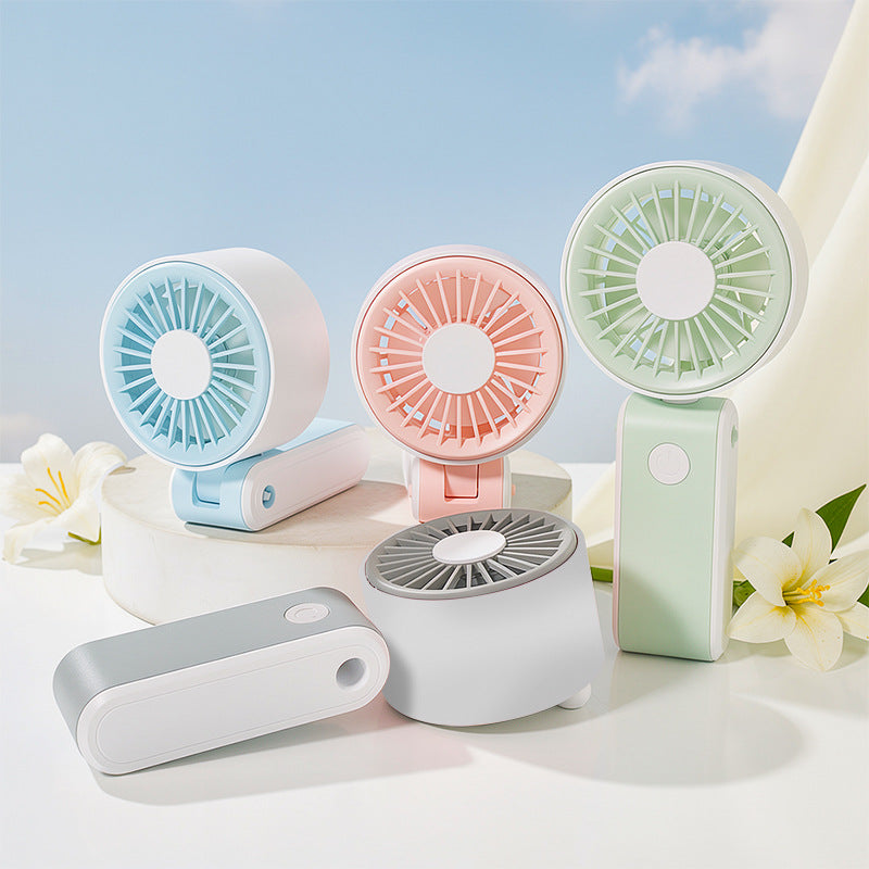 Kühlender tragbarer Handheld-Bärenohr-Mini-Ventilator mit verstellbarem Neigungswinkel USB-aufladbar Desktop-Ständer Brehn