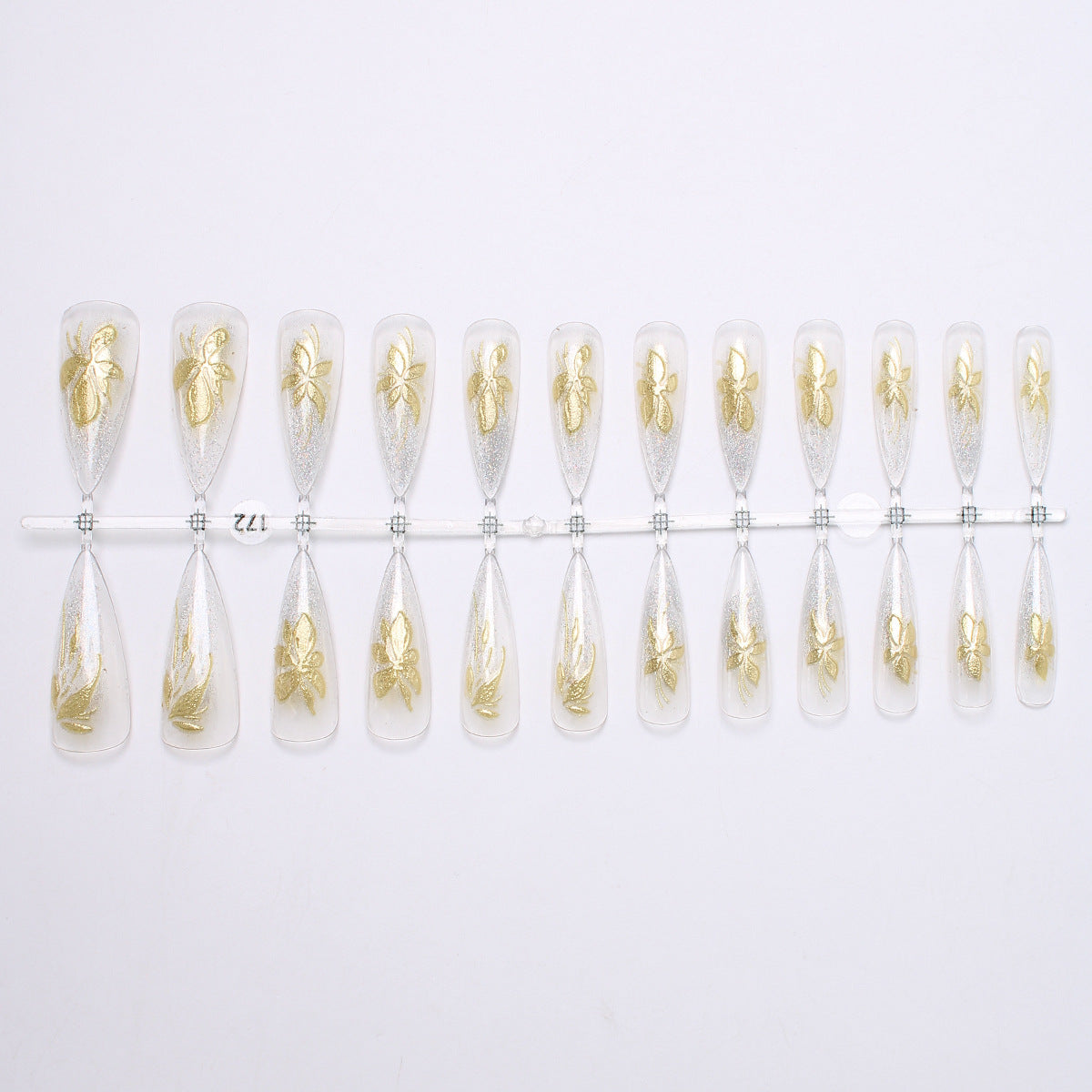 Blumeninspiriertes Press-On Nail Set Brehn