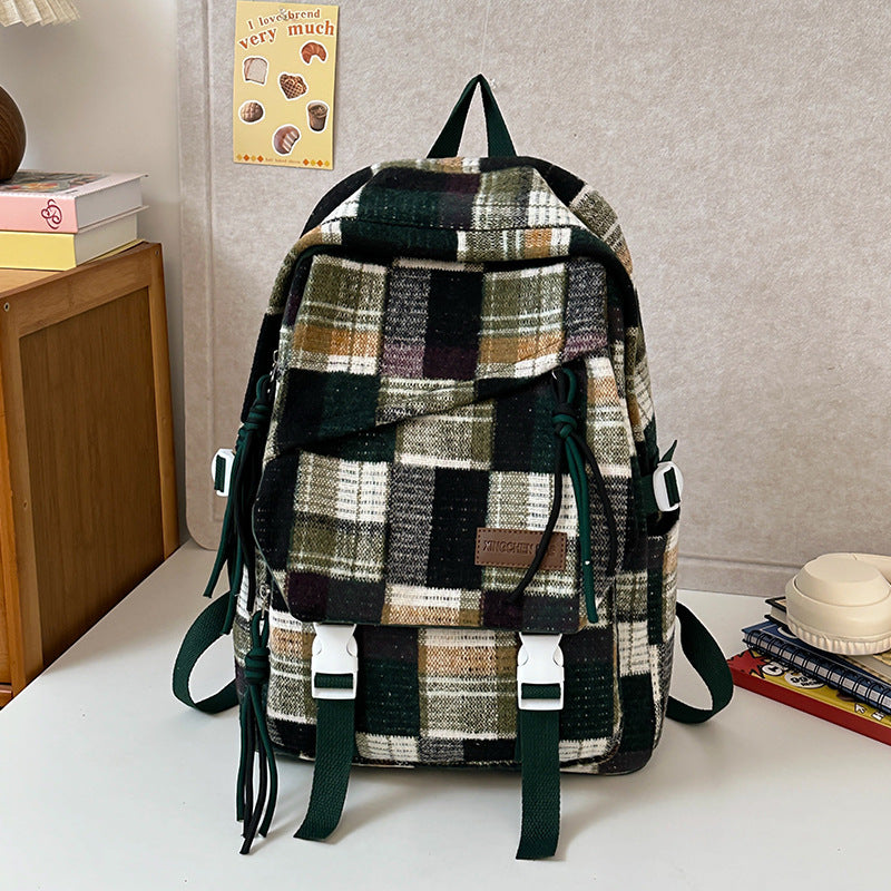 Gemütlicher karierten Rucksack