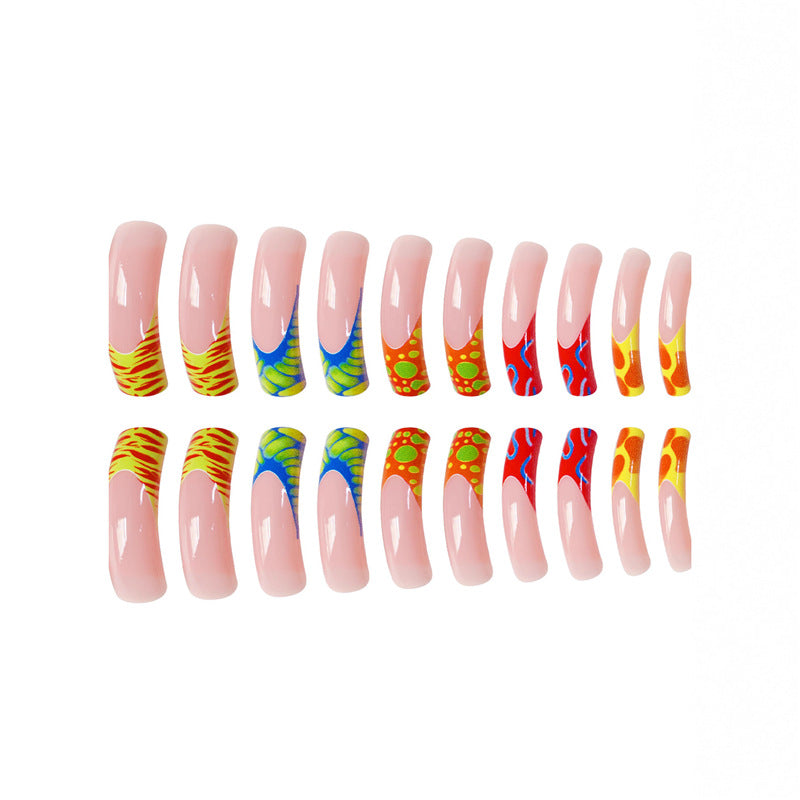 Künstlerische Lange Nail Art Verlängerungen Brehn