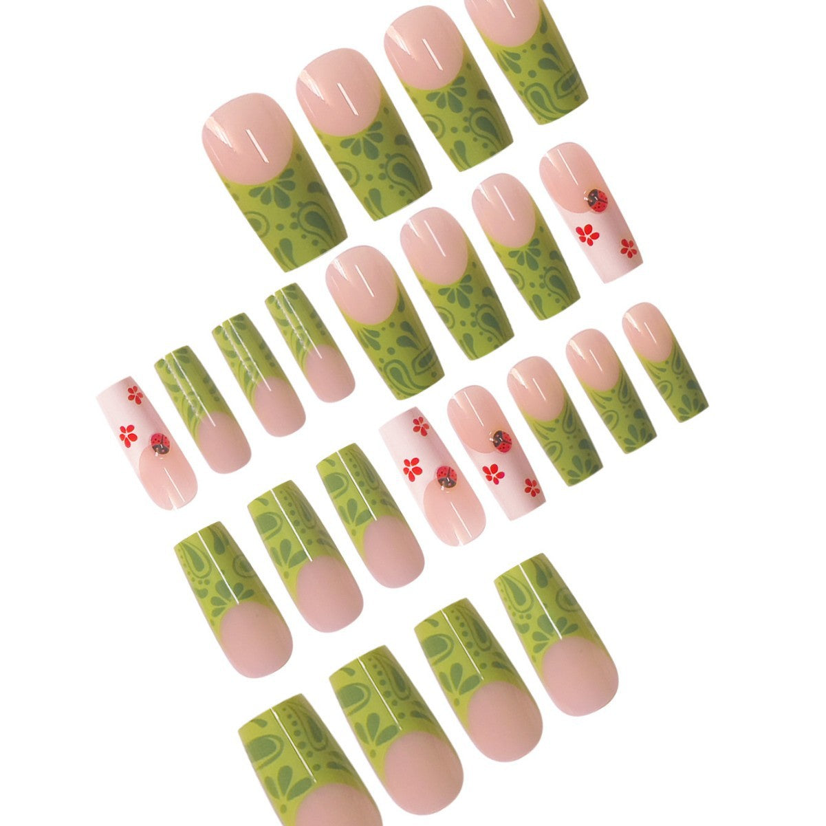 Kreative floral-inspirierte Press-On-Nagelverlängerungen Brehn