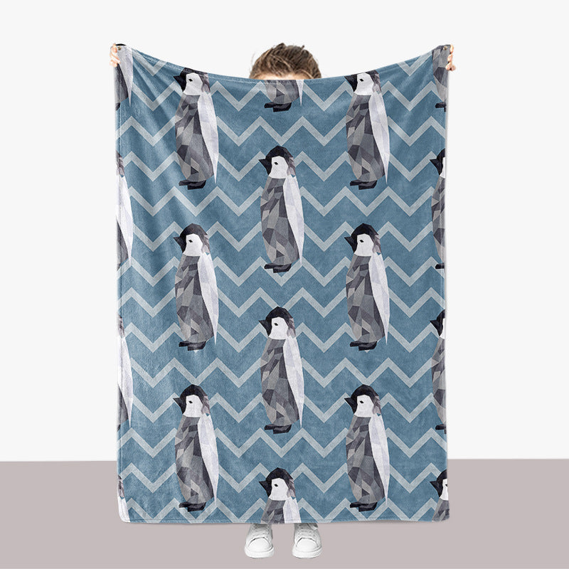 Pinguin-Themen-Plüsch-Wurfdecke
