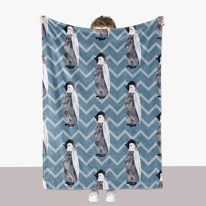 Pinguin-Themen-Plüsch-Wurfdecke