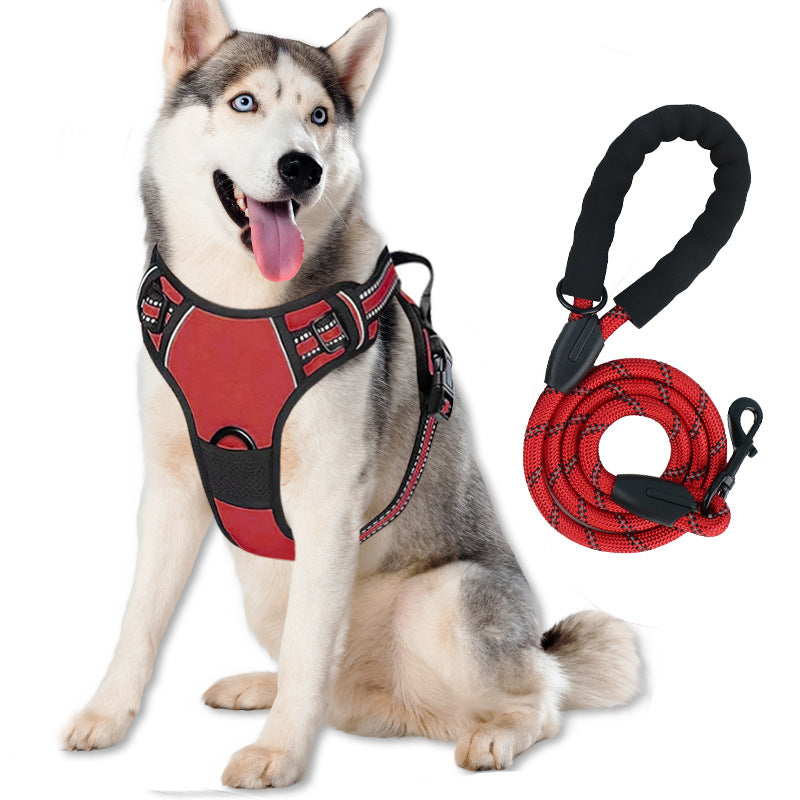 Bequeme verstellbare Hundegeschirr- und Leinen-Set
