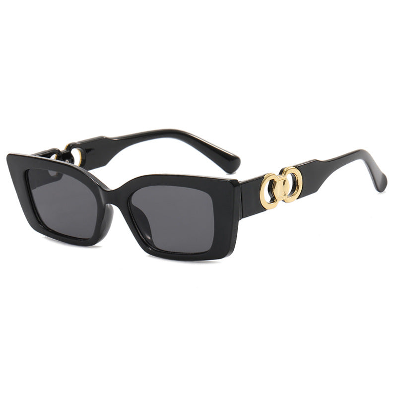 Damen modische quadratische Sonnenbrille mit goldenen Verzierungen Brehn