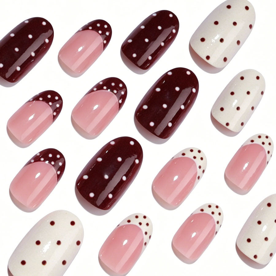 Kunstnagelset mit festlichen Punkte- und Farbverlauf-Designs Brehn