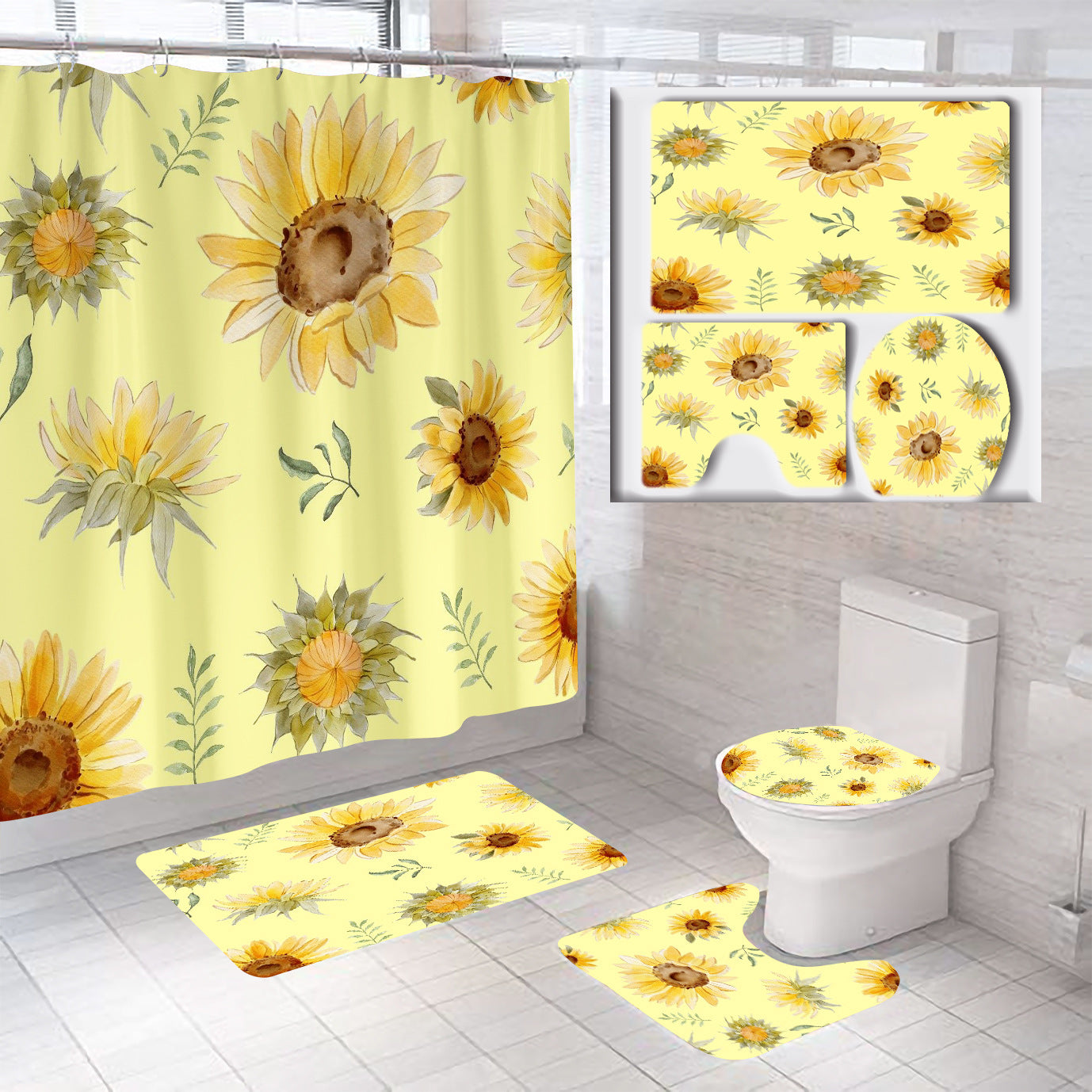Florales Badezimmerdekor-Set Brehn