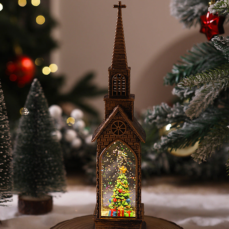 Nostalgische Weihnachtslaterne mit beweglichem Santa-Motiv Brehn