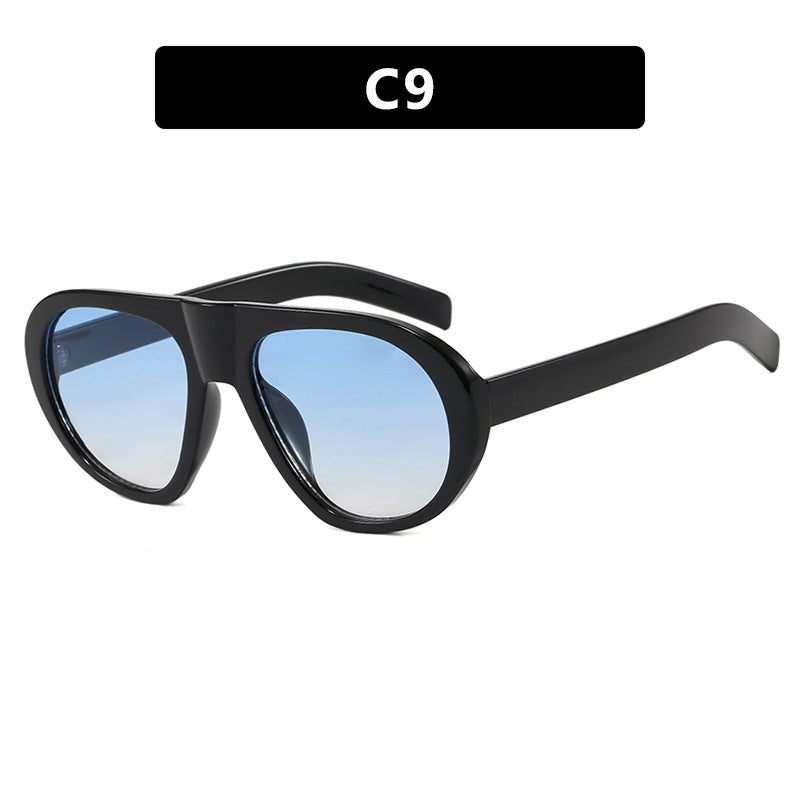 Damen auffällige Sonnenbrille mit futuristischem Rahmen und robustem Design Brehn
