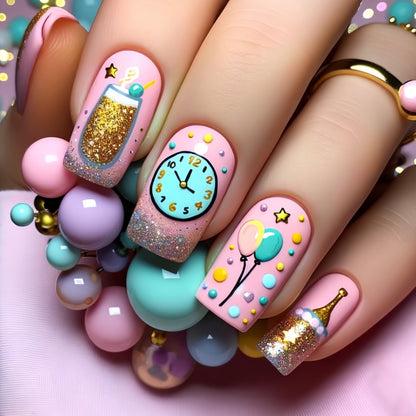 Festliche Feier Druck-On Nagelkunst Brehn