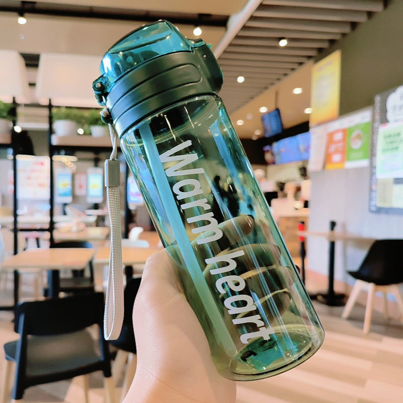 Damen transparente Trinkflasche mit ergonomischem Deckel Brehn